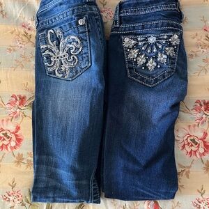 Miss Me Kids Blue Embroidered Jeans